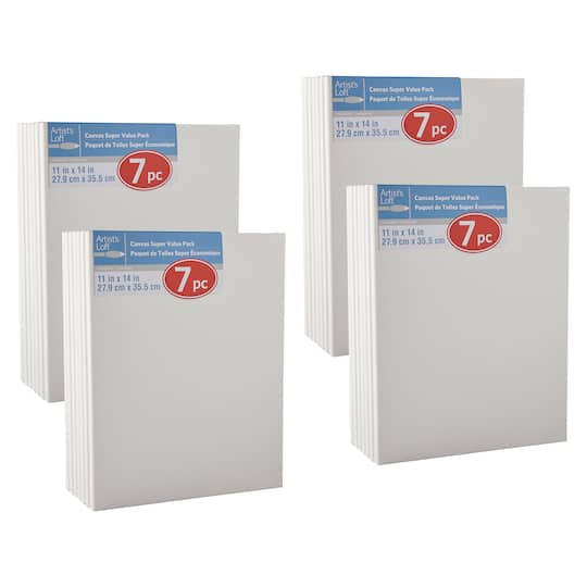 4 Packs: 7 ct. (28 total) 11" x 14" Super Value Canvas by Artist's Loft®